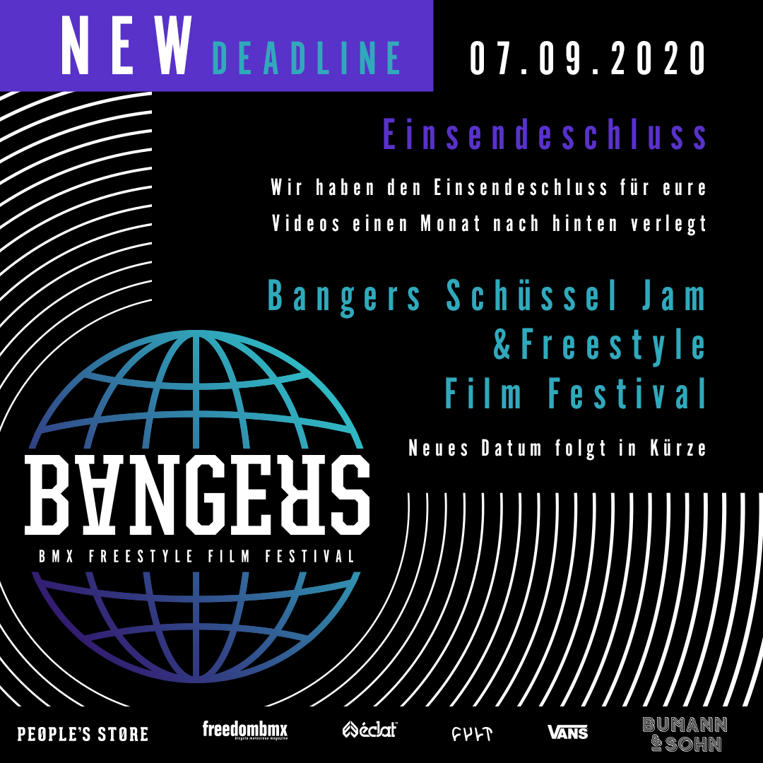 Wir haben die Deadline für das Bangers Freestyle Film Festival um einen Monat nach hinten verschoben. Wann ihr eure Videos abgeben müsst, erfahrt ihr hier.