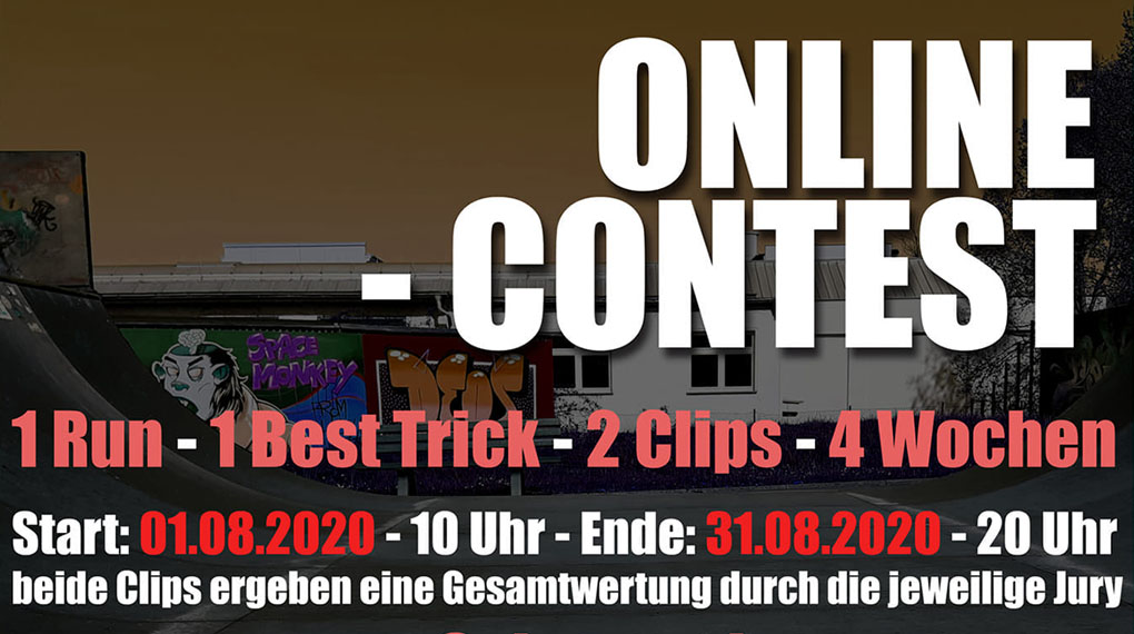 Vom 1. bis 31. August 2020 habt ihr die Möglichkeit am BMX- und Scooter-Onlinecontest des Skatepark Gera teilzunehmen. Hier erfahrt ihr mehr.