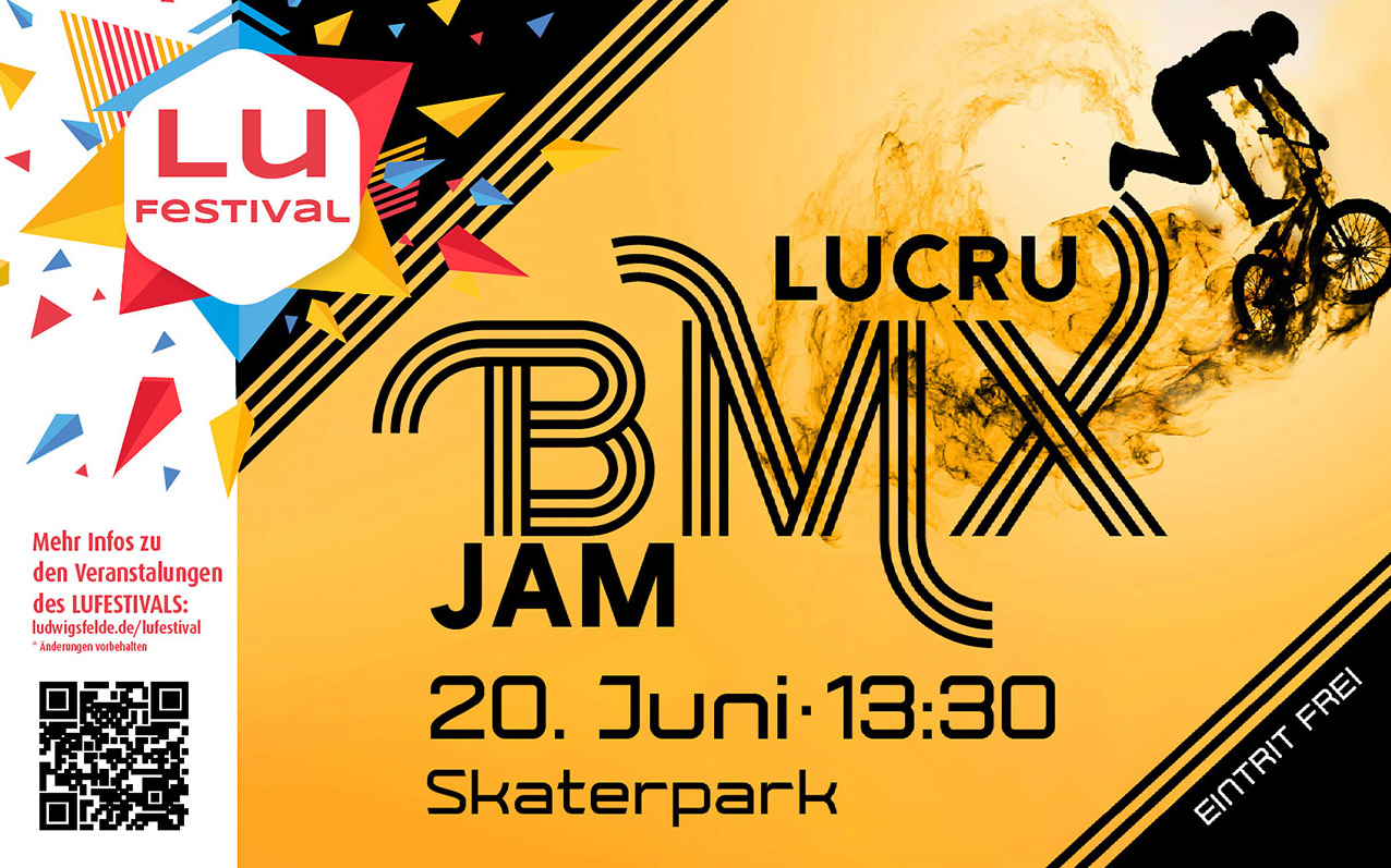 Am Sonntag, dem 20. Juni 2021 steigt im Skatepark Ludwigsfelde der LuCruBMXJam2021. Hier erfährst du mehr.
