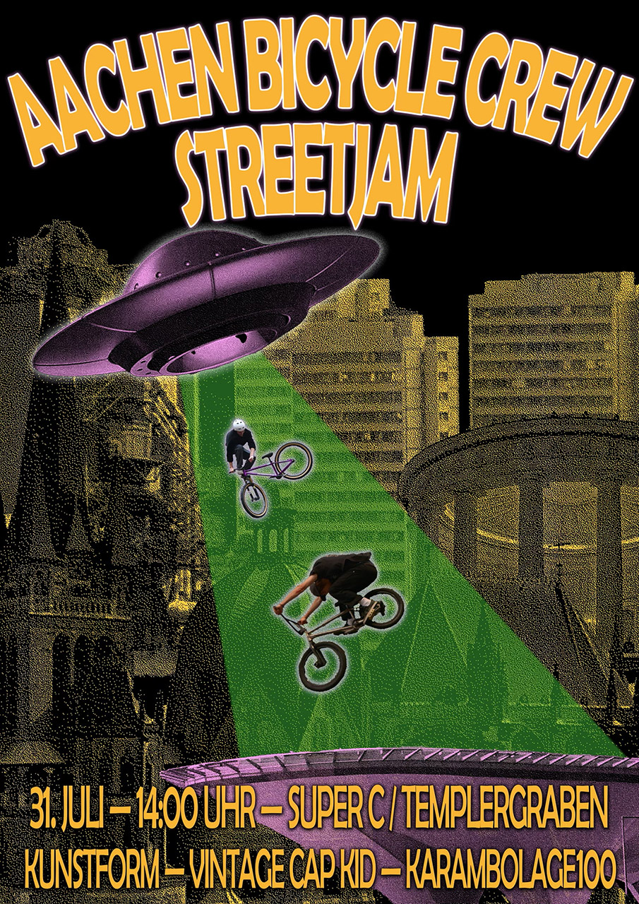 SAVE THE DATE! Die Aachen Bicycle Crew lädt am 31. Juli 2021 zum Streetjam in ihre Heimatstadt ein. Weitere Infos findest du hier.