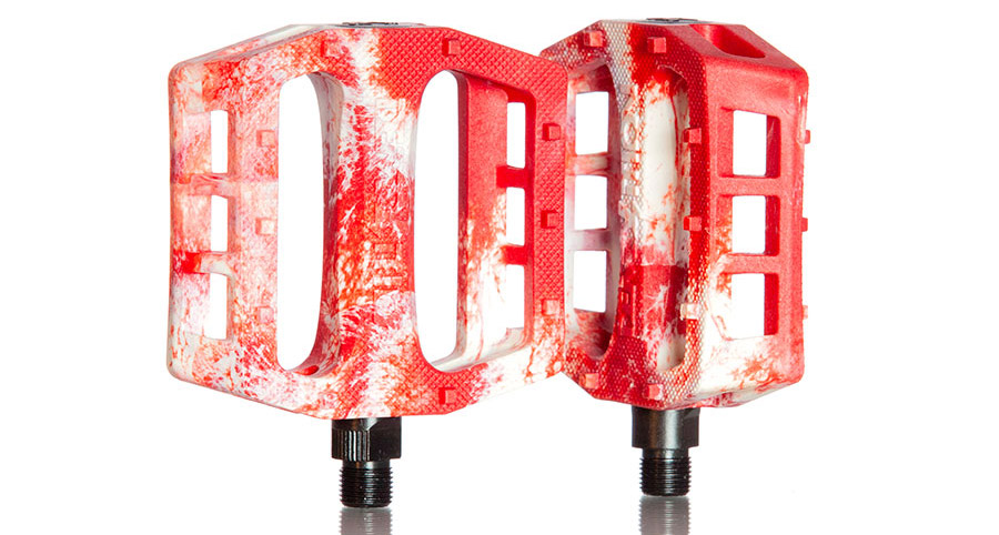 BMX Pedale von Demolition Parts in rot