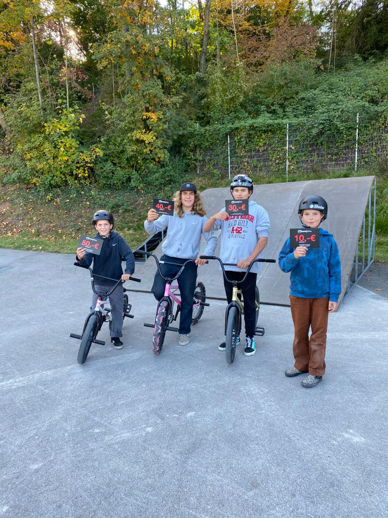 Die Gewinner des Kids-Contest auf dem BMX Union Jam in Stuttgart