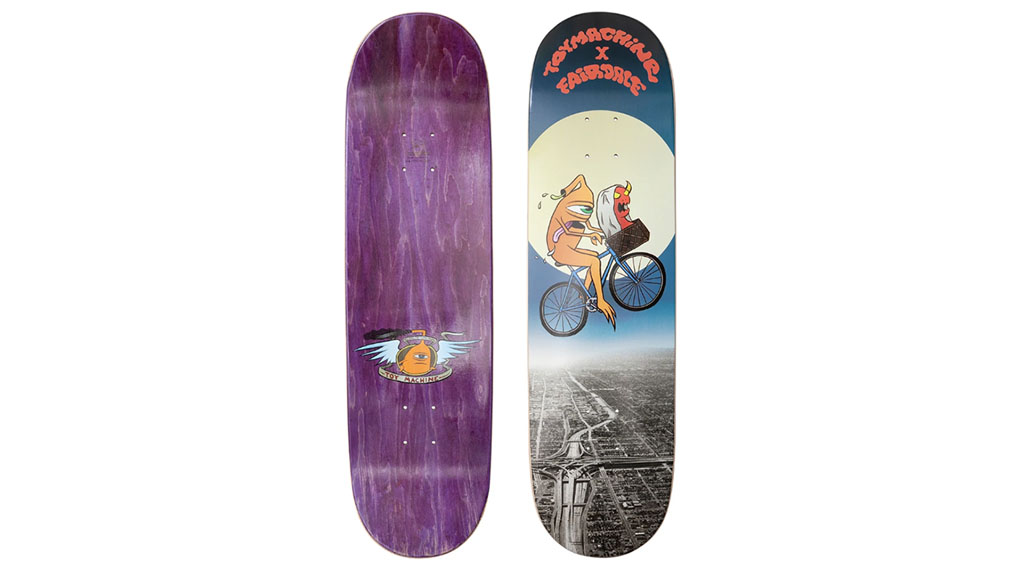 Fairdale Bikes und Toy Machine Skateboards sind eine Collabo eingegangen und das Ergebnis ist unter anderem dieses Deck.