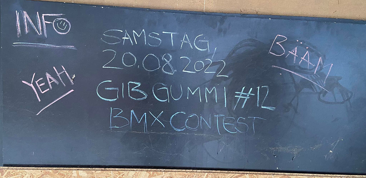 Am 20. August 2022 findet im Area241 Skatepark Plauen zum 12. Mal der "Gib Gummi"-BMX-Contest statt. Hier gibt es die ersten Infos.