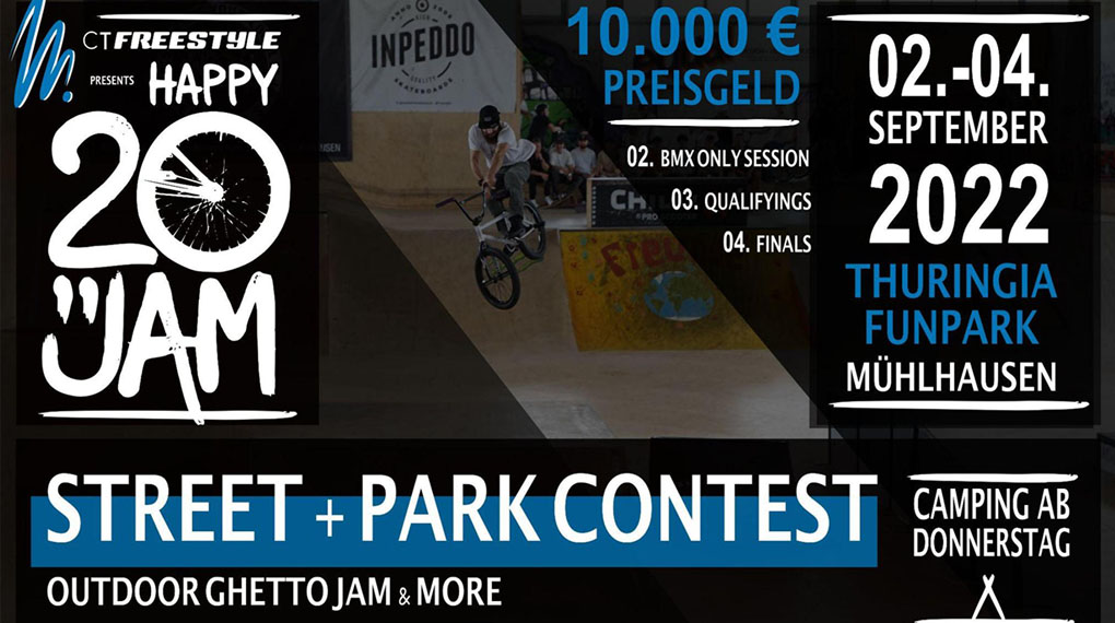 Der Happy 20" Jam wird immer größer und findet in diesem Jahr an gleich drei Tagen im Thuringia Funpark in Mühlhausen statt.