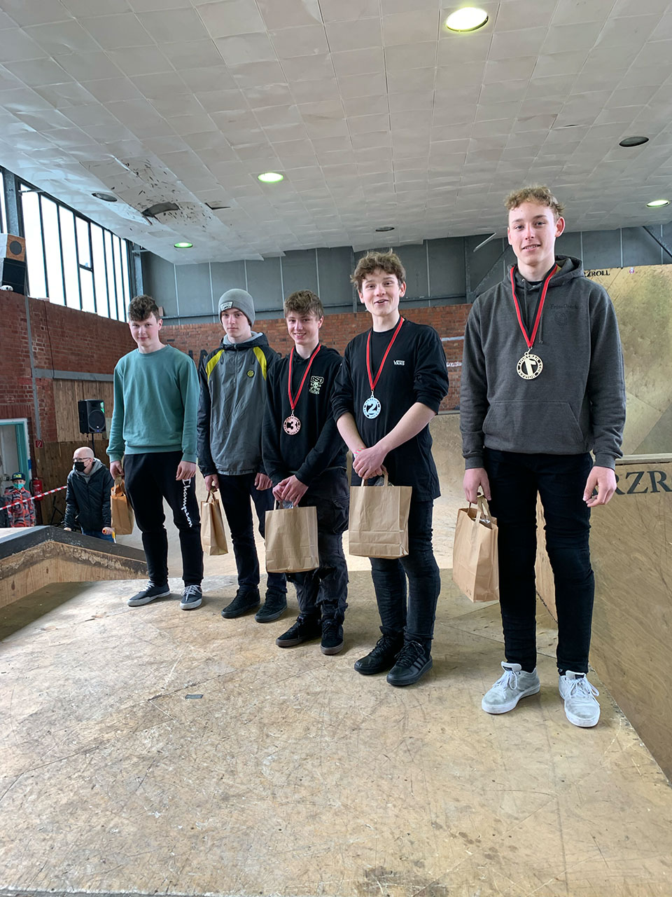 Die Gewinner der U16-Klasse bei der Harzroll BMX Park Session in Halberstadt