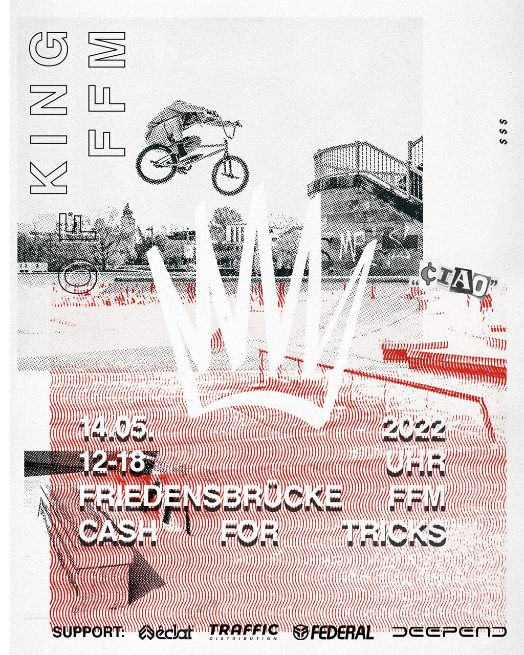 Bruno Hoffmann presents: King of FFM Jam am 14. Mai 2022 unter der Friedensbrücke in Frankfurt mit 1.000 EUR cash for tricks.