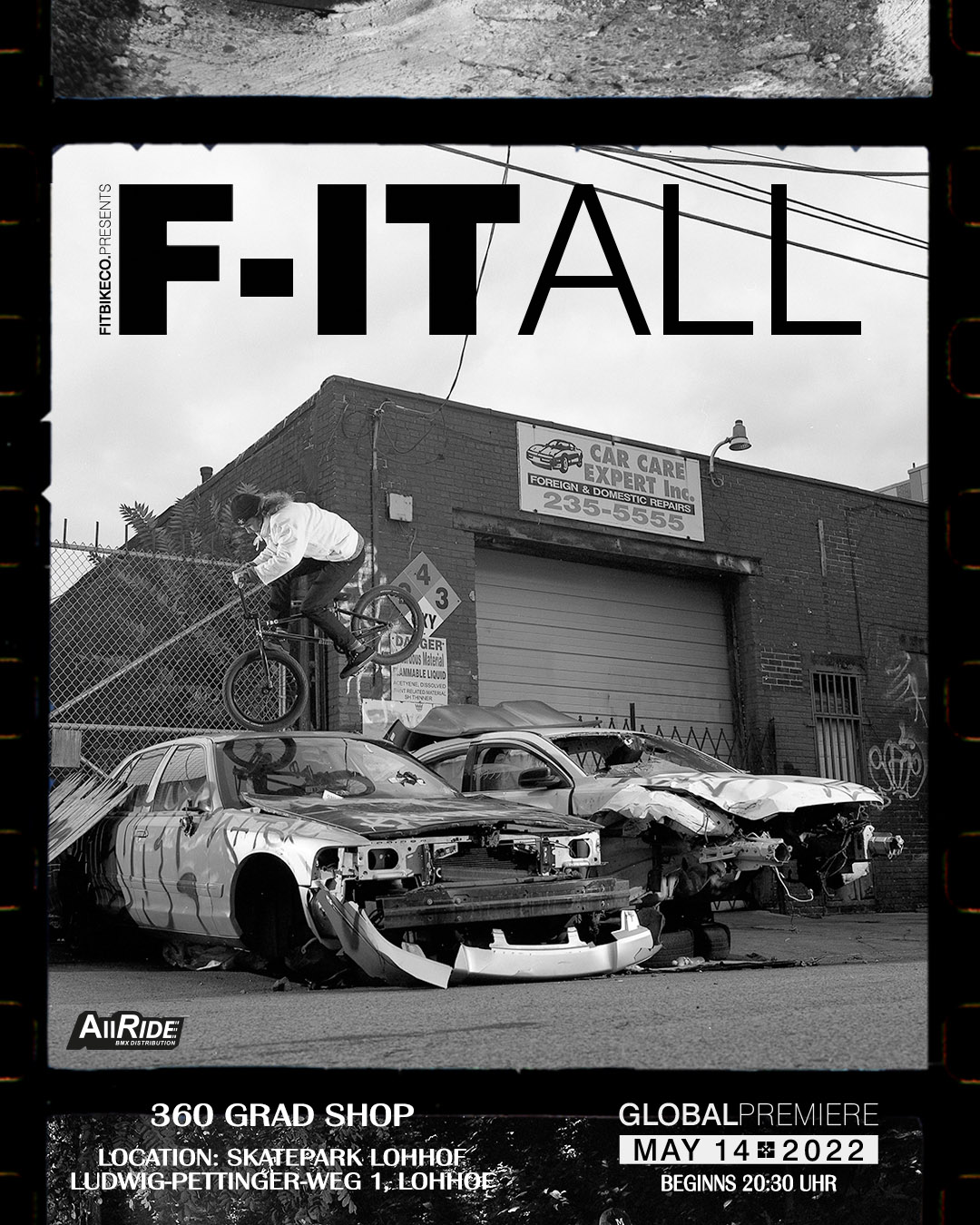 Der 360 Grad Sportshop zeigt am 14. Mai 2022 "F-It All", das neue Video von Fitbikeco., im komplett umgebauten Skatepark Lohhof.