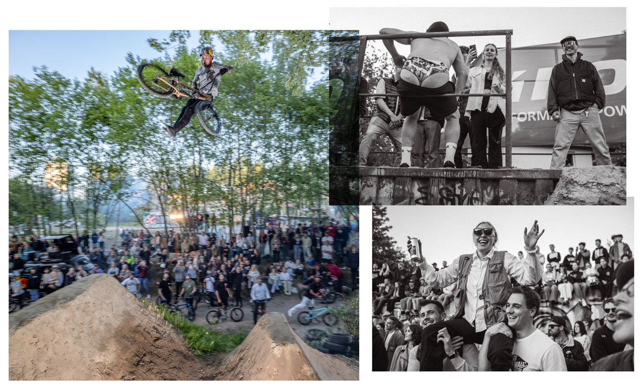 Keine Ahnung, ob bei diesem Versuch, aber irgendwann in Laufes des Dirtcontests hat Kieran Reilly einen 360 Double Whip to Double Bar über den ersten Hügel ausgepackt und ist dann sogar noch die Line problemlos zu Ende gefahren. Wild!