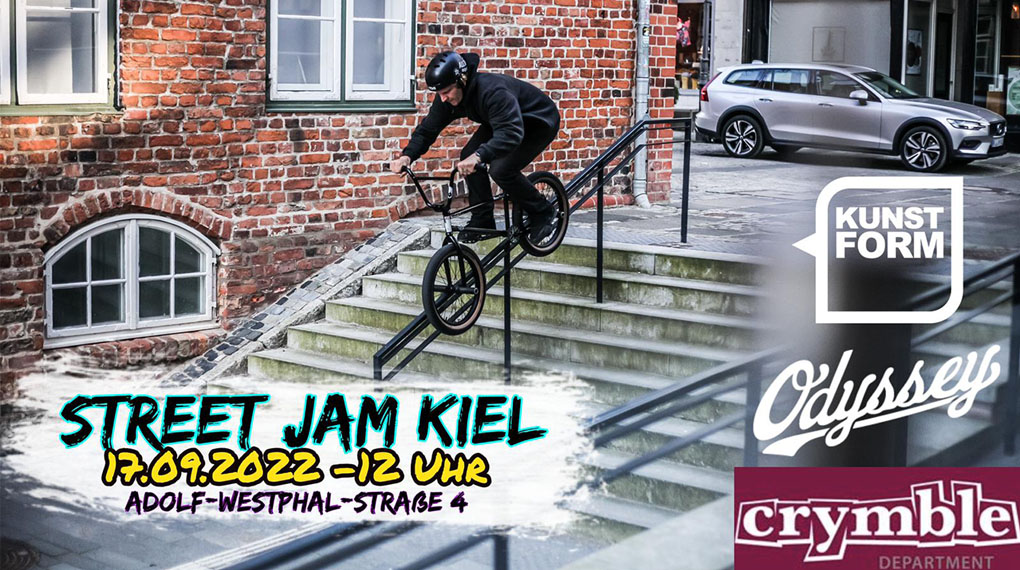 Am 17. September 2022 findet ein BMX-Streetjam in Kiel statt, bei dem es einiges an Sachpreisen und Einkaufsgutscheinen abzuräumen gibt.