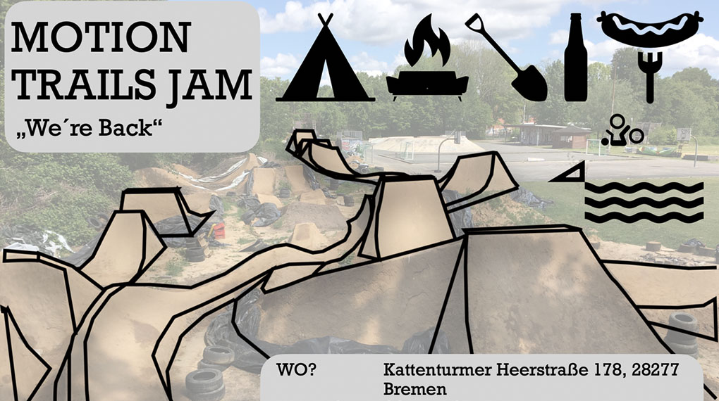 Endlich, die Motion Trails in Bremen laufen wieder wie geschmiert! Also kommt rum zum Jam am 27. August 2022 im AWO Funpark.