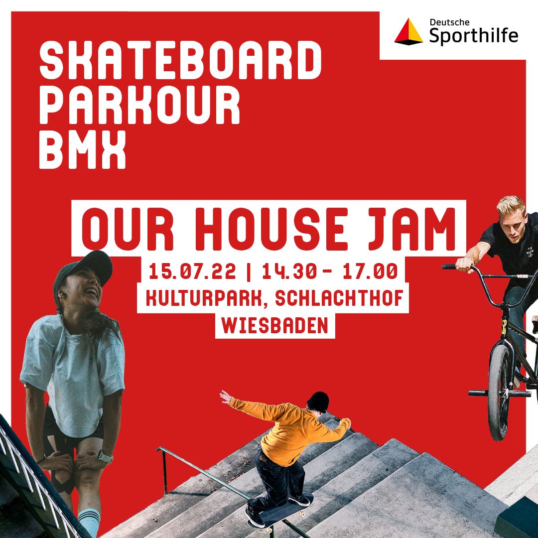 Alle, die Lust auf eine Session mit einigen der besten Actionsportler:innen Deutschlands haben, kommen zum Our House Jam nach Wiesbaden!