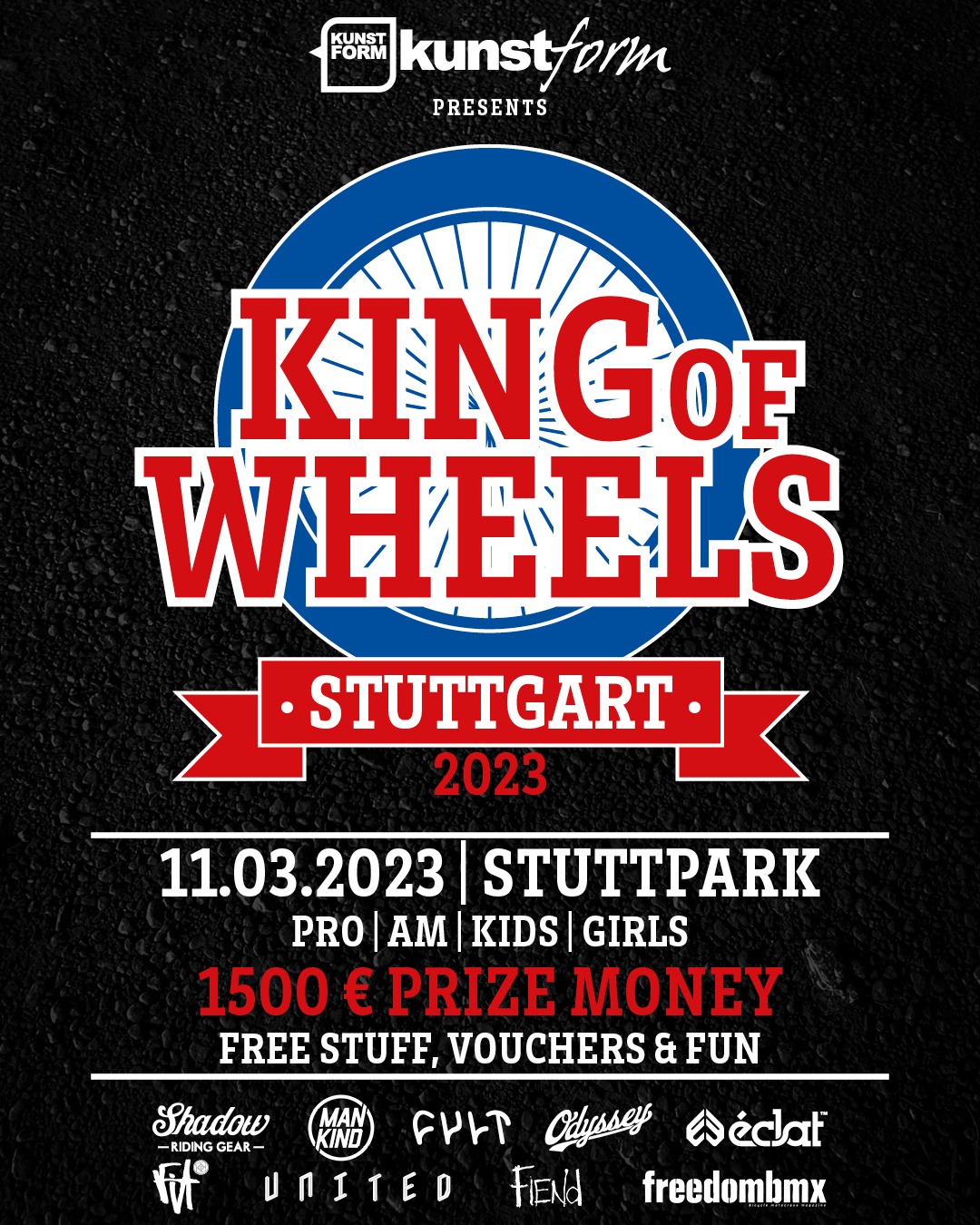 Am 11. März lädt der kunstform BMX Shop zum 1. King of Wheels Contest in den Stuttpark ein. Hier erfährst du mehr über das schwäbische Grindsportspektakel.