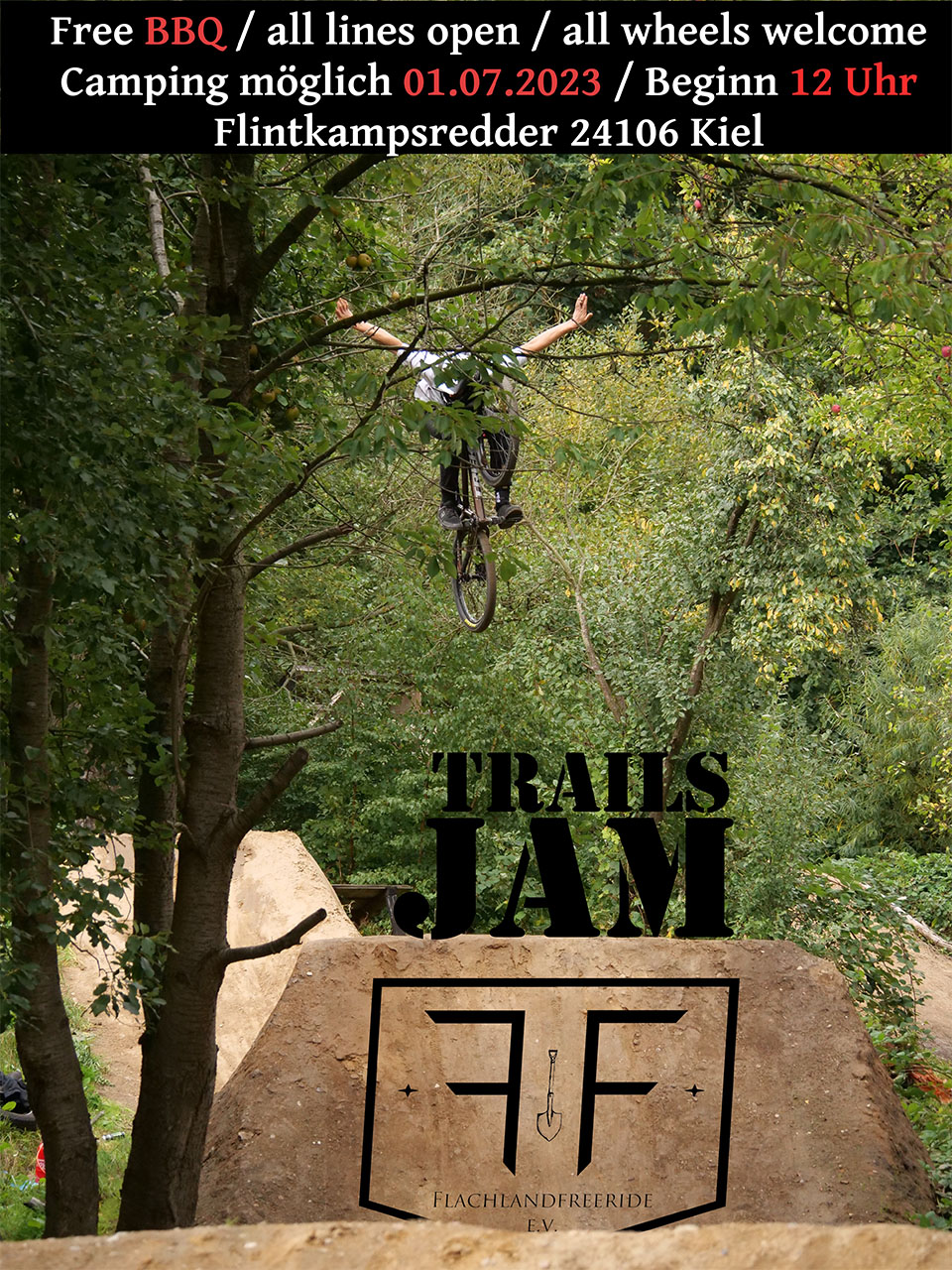 Nachdem der Jam im vergangenen Jahr wegen Regen leider ausfallen musste, startet der Flachland Freeride e. V. aus Kiel am 01.07. einen neuen Versuch.