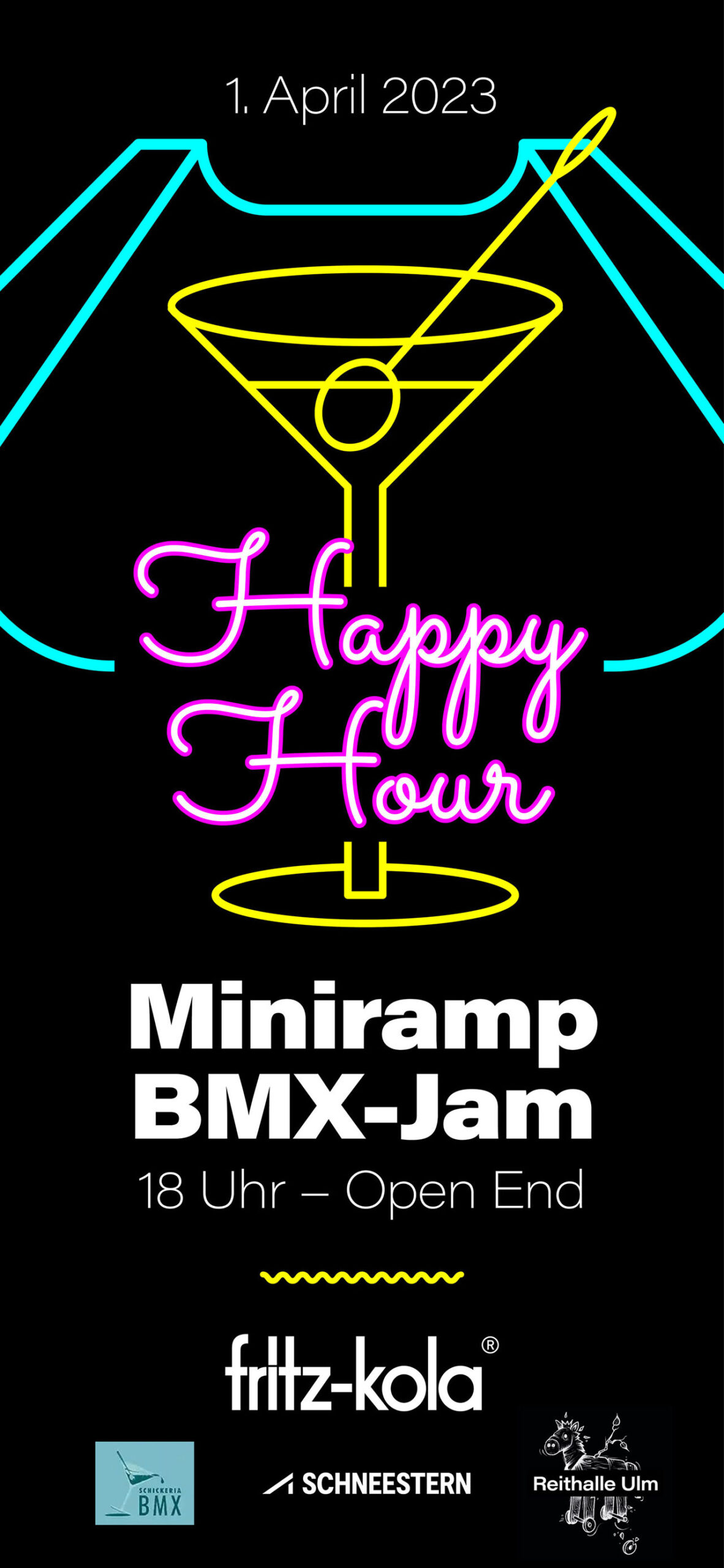 Midschooler:innen und Transitonfahrer:innen aufgepasst! Am 1. April 2023 geht es ab 18 Uhr in der Reithalle Ulm beim Happy Hour Jam rund. Mehr dazu hier.