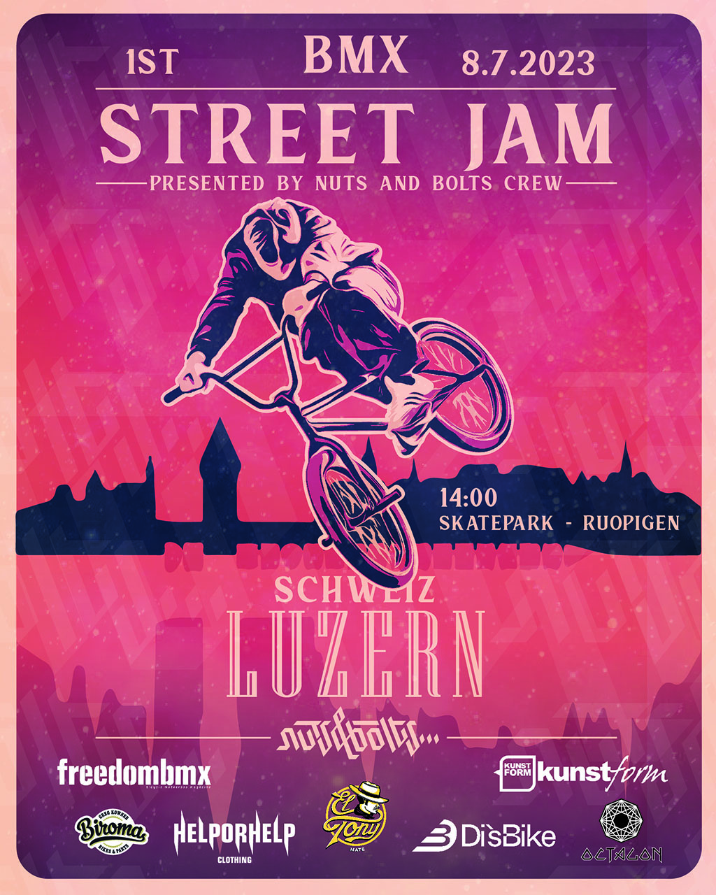 Am 08. Juni 2023 steigt in Luzern (Schweiz) der Lu:Town Street Jam, Streetkicker und Lakejumpsession inklusive. Hier erfährst du mehr.
