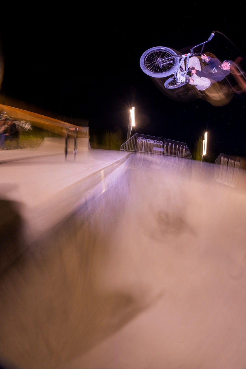 Philip Staudigl pre fireworks strapped to his bike