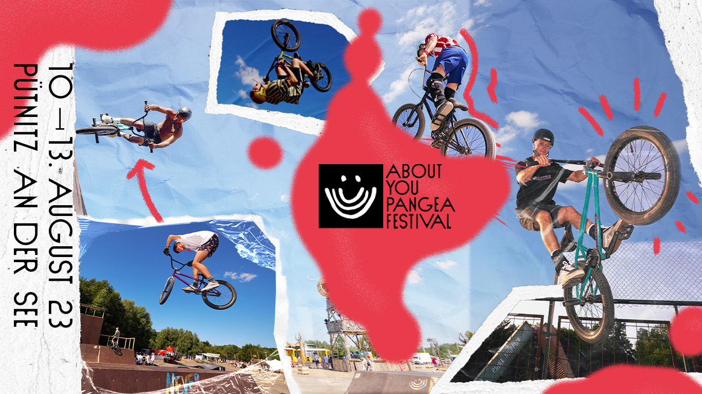 Vom 10. bis 13. August 2023 vereint das About You Pangea Festival wieder eine Vielzahl an Aktivitäten, darunter einen BMX-Park- und einen BMX-Streetcontest.