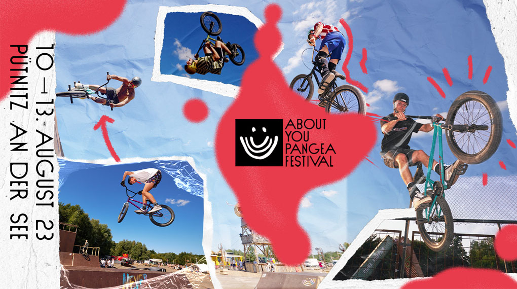 Vom 10. bis 13. August 2023 vereint das About You Pangea Festival wieder eine Vielzahl an Aktivitäten, darunter einen BMX-Park- und einen BMX-Streetcontest.