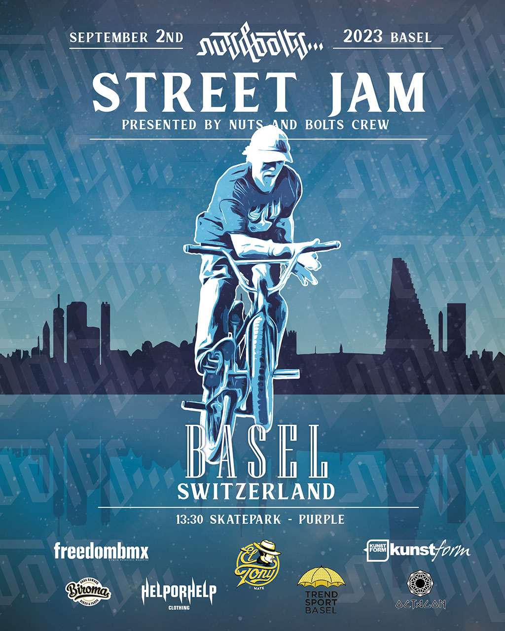 Am 02. September 2023 lädt die Nuts and Bolts Crew aus der Schweiz zum Streetjam nach Basel. Alles Weitere erfährst du hier.