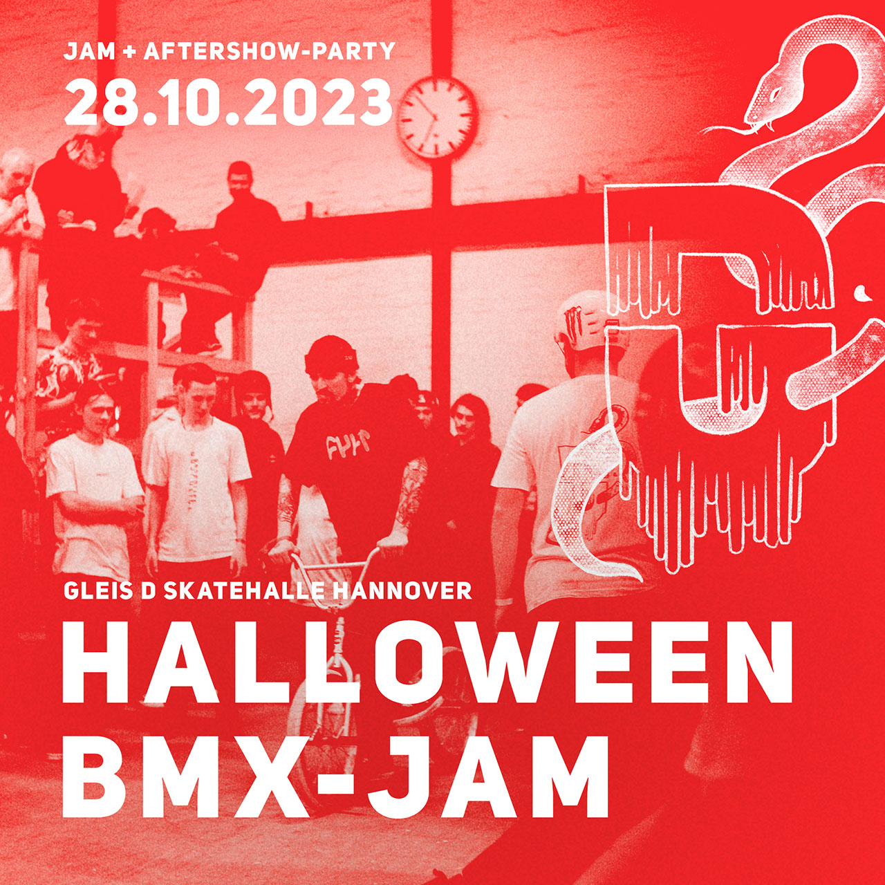 SAVE THE FREAKING DATE! Die diesjährige Auflage des legendären Halloween Jams steigt am 28. Oktober 2023 in der Gleis D Skatehalle Hannover.
