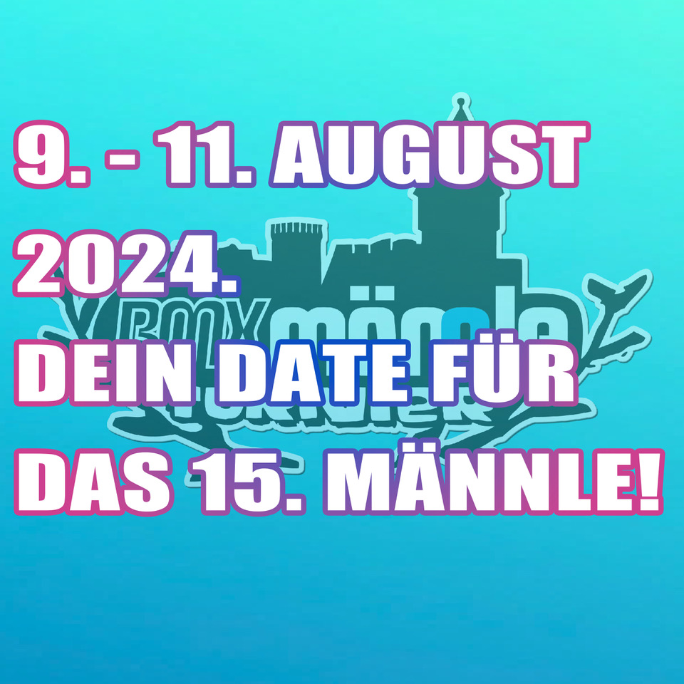 SAVE THE DATE! Das BMX Männle kehrt vom 09. bis 11. August 2024 in den Skatepark Tuttlingen zurück. Das wird wieder ein Fest, versprochen!