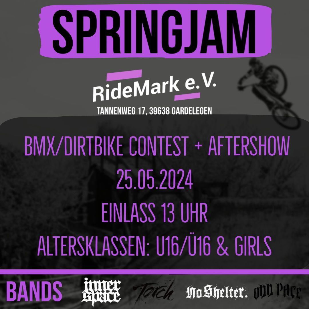 Der RideMark e. V. veranstaltet auch in diesem Jahr wieder einen Springjam. Am 25. Mai 2024 um 13:00 Uhr geht’s los in Gardelegen (Sachsen-Anhalt).