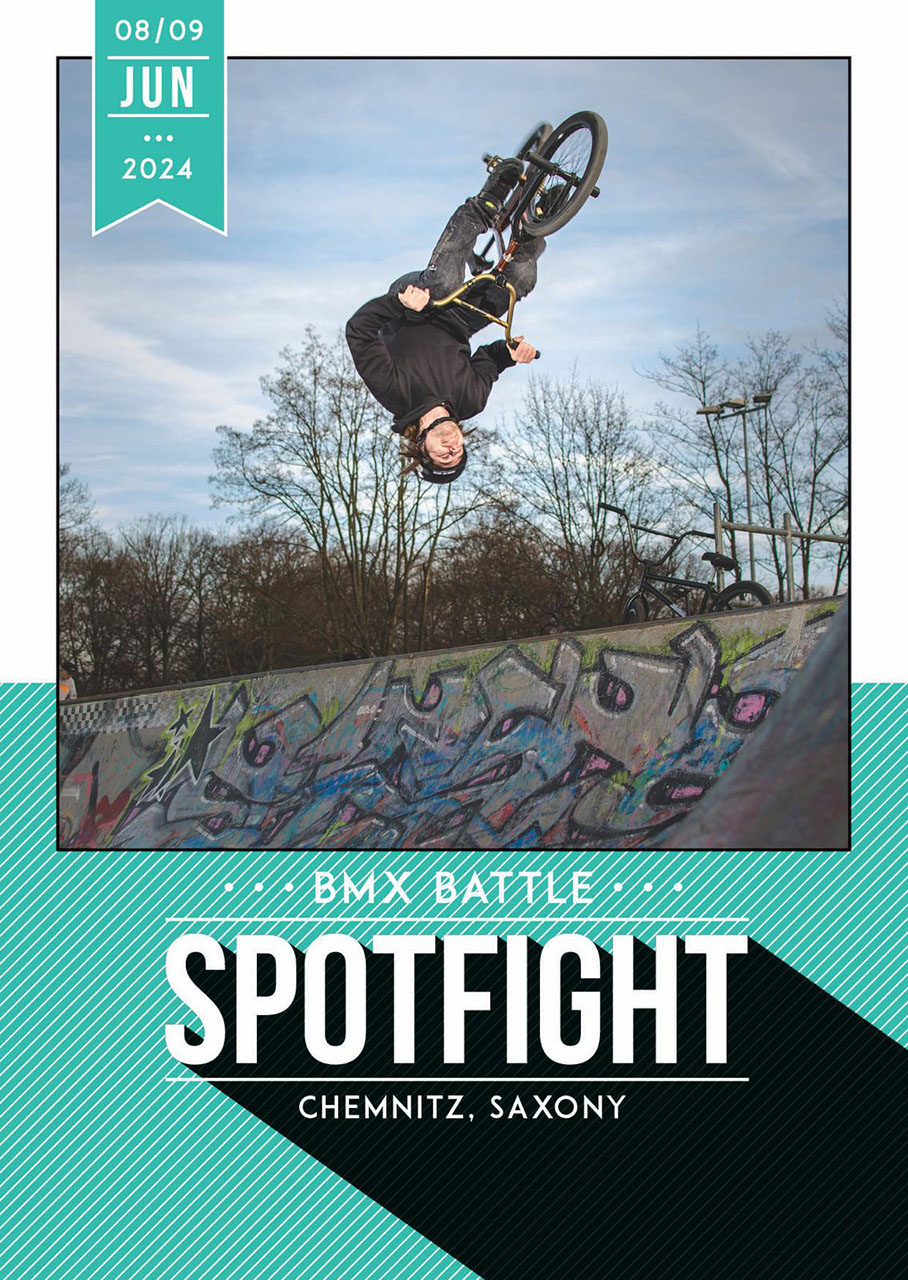 Gute Nachrichten aus Sachsen: Nach einer kleinen Verschnaufpause geht der Spotfight BMX Battle vom 08. bis 09. Juni in die nächste Runde! Mehr dazu hier.
