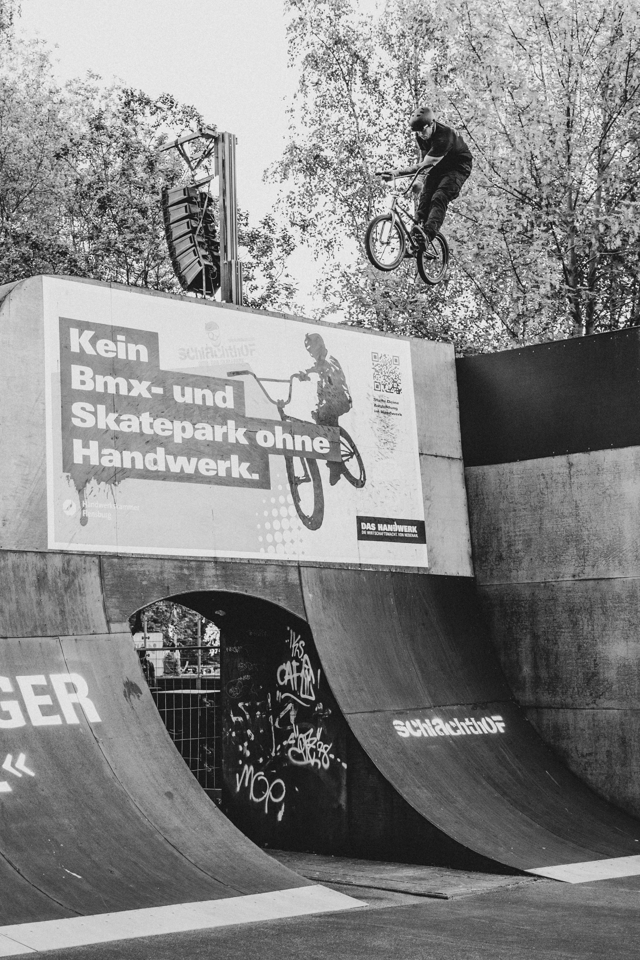 Timo Schulze mit einem massiven Barspin Drop über das Loch während des Best-Transfer-Contests, der in diesem Jahr den Highest Air ersetzte. Gute Entscheidung!