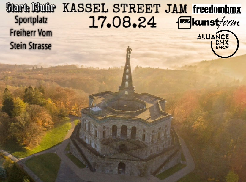 Am 17. August 2024 findet in Kassel ein dicker BMX-Streetjam statt, der unter anderem von unseren Homies vom kunstform BMX Shop unterstützt wird.