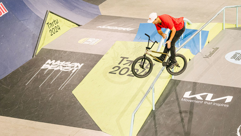 Vorsprung durch Technik! Hier entlang für Garrett Reynolds Gewinnerrun im BMX-Finale auf der Simple Session 2024 in Tartu, Estland.