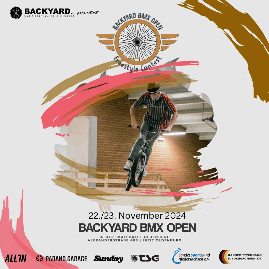 Am 22. und 23.11.2024 geht es rund in der Skatehalle Oldenburg! Denn dann finden dort die Backyard BMX Open statt. Mehr dazu hier.