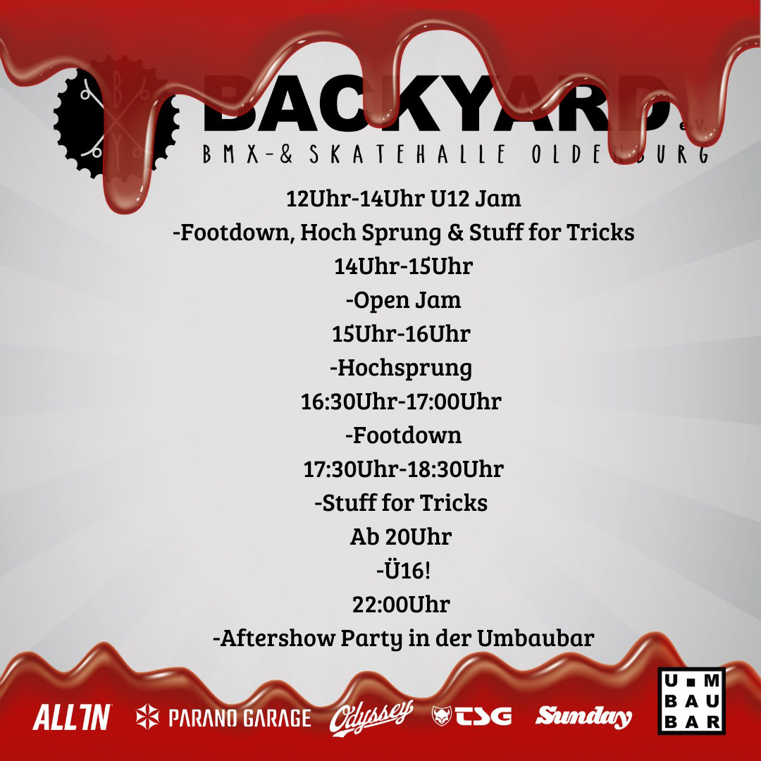 Bei dem New Years BMX Jam in der Skatehalle Oldenburg erwarten euch verschiedene Spiele, Airbag-Fun und eine Aftershowparty in der Umbaubar.