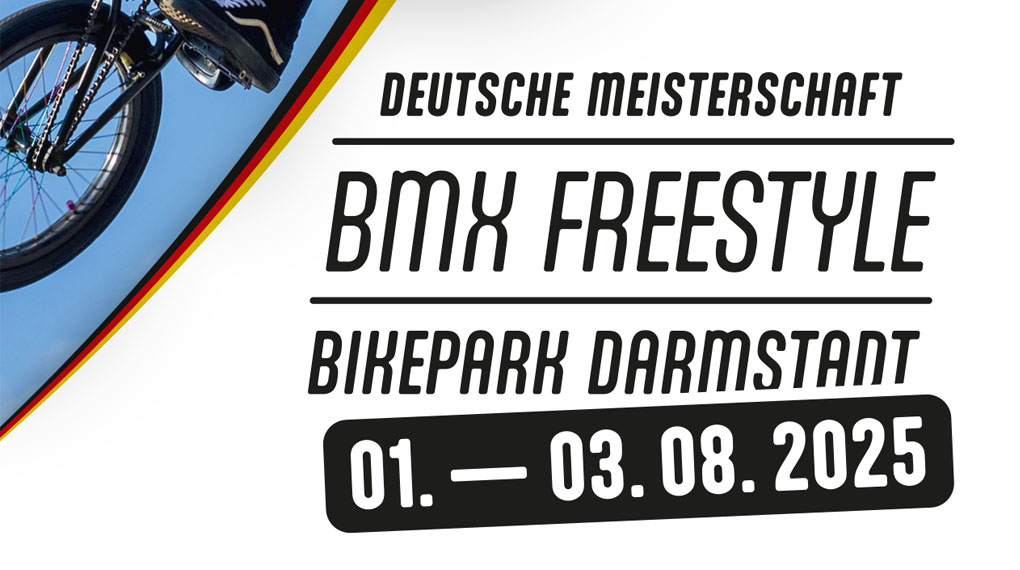 Nach dem großen Erfolg im vergangenen Jahr, findet die BMX-DM in Park und Flatland auch 2025 im Bikepark Darmstadt statt.