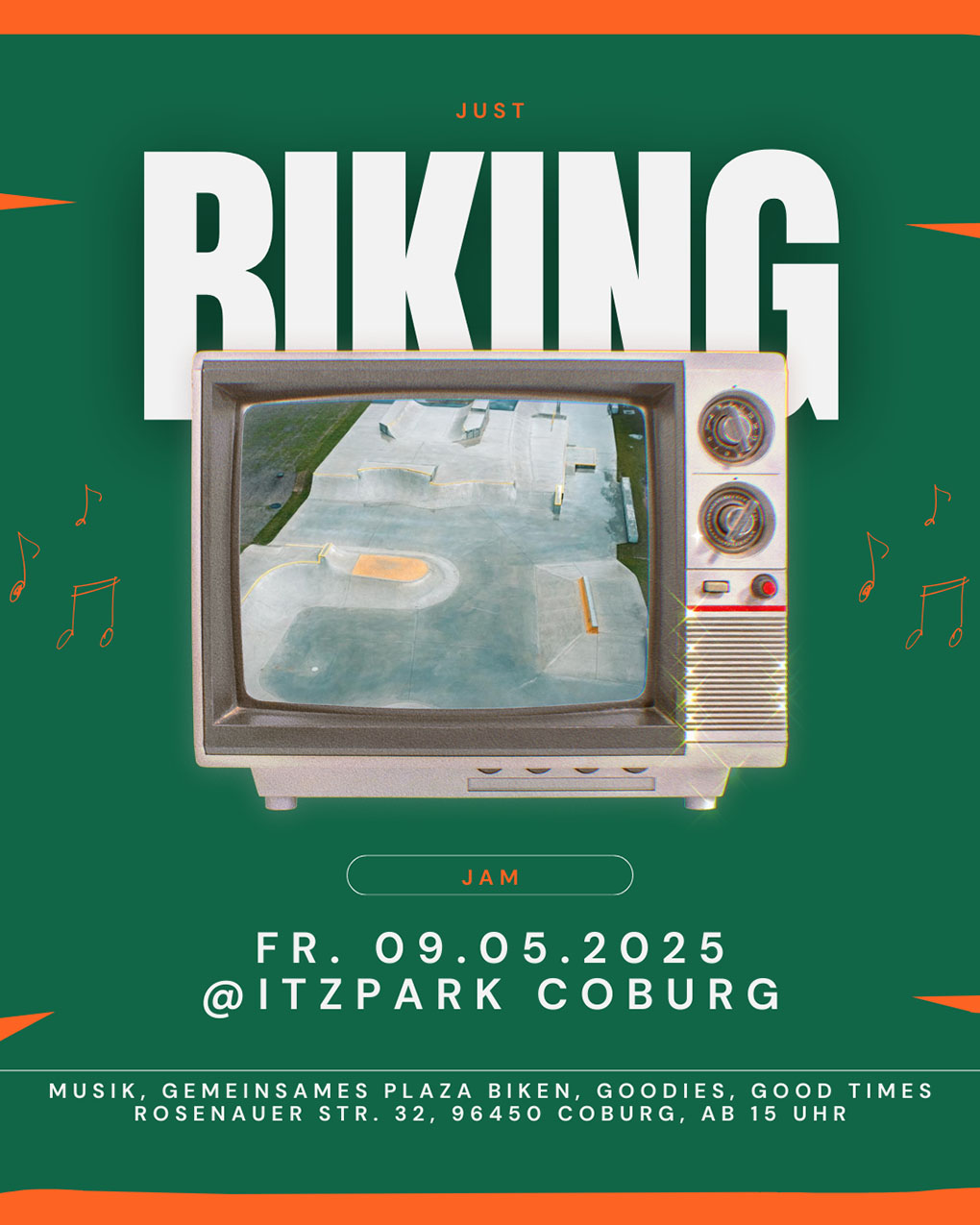 Als Warm-up für den Fettschlauchjam in Coburg, lädt der Biking Club am Vortag zu einer gemeinsamen Runde rollen im Itzpark.