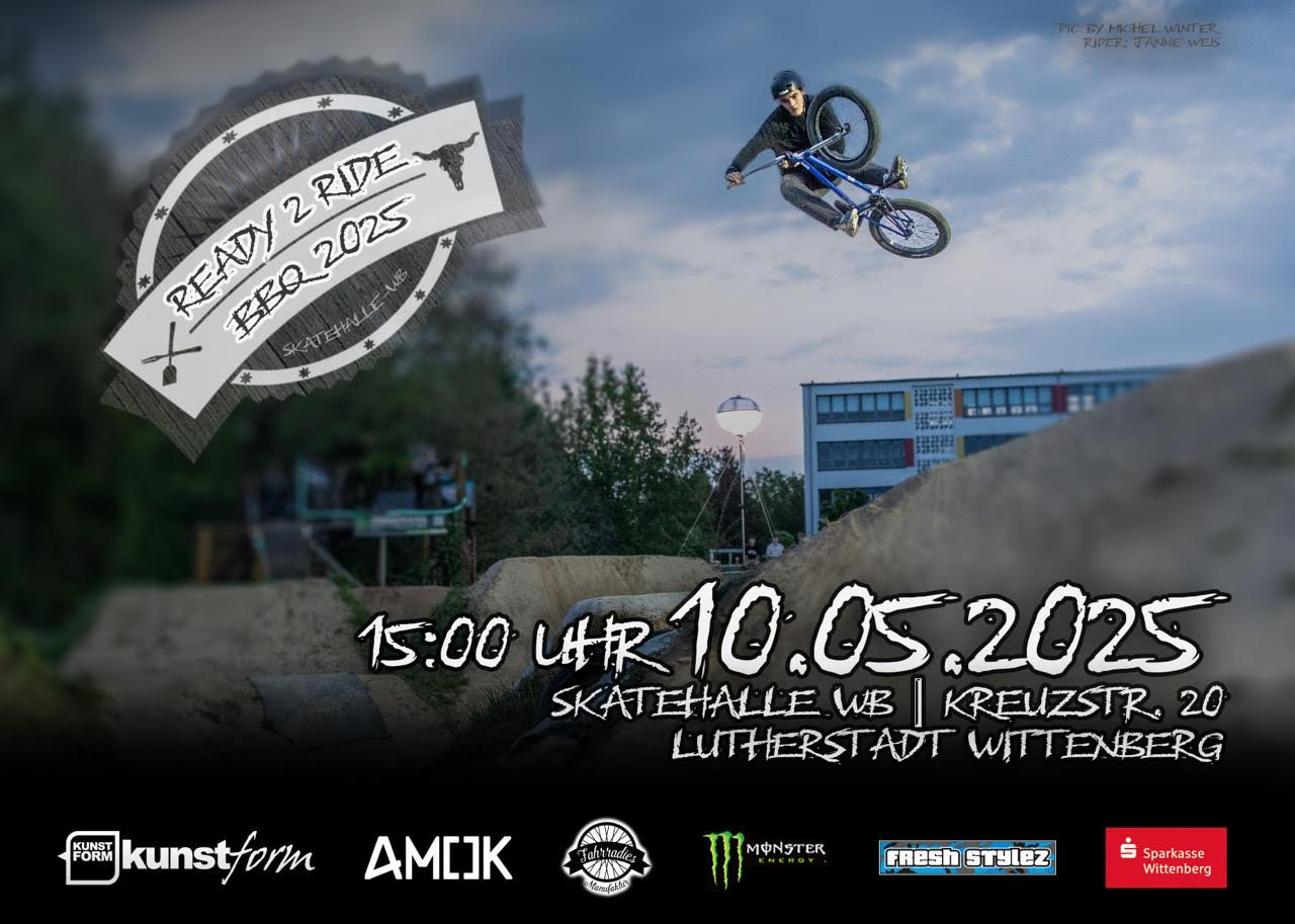 Du stehst auf entspannte BMX-Jams? Dann bist du auf dem Ready 2 Ride BBQ in der Skatehalle Wittenberg genau an der richtigen Adresse.