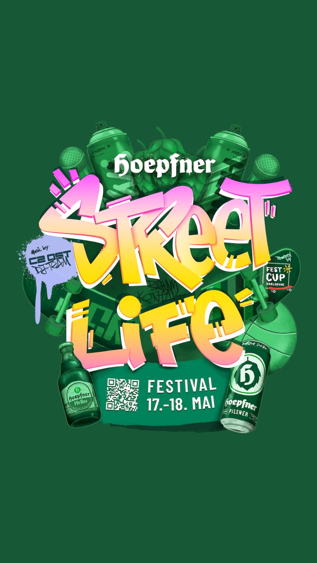 Im Rahmen des Hoepfner Street Life Festivals in Karlsruhe findet unter anderem ein BMX-Contest auf einer Minirampe mit Spine statt.