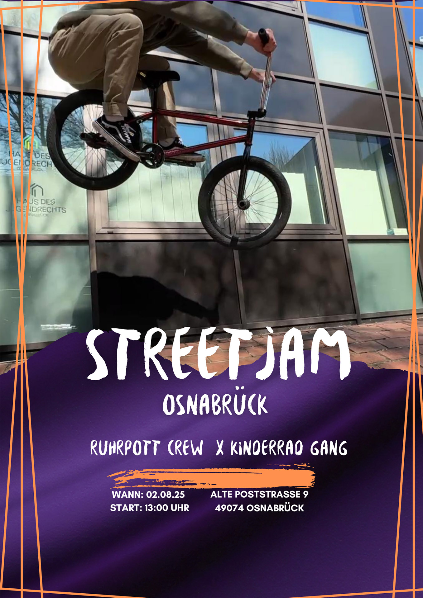 Grindsport vom Feinsten! Die Ruhrpott Crew und die Kinderrad Gang laden am 02. August 2025 zum Streetjam nach Osnabrück.
