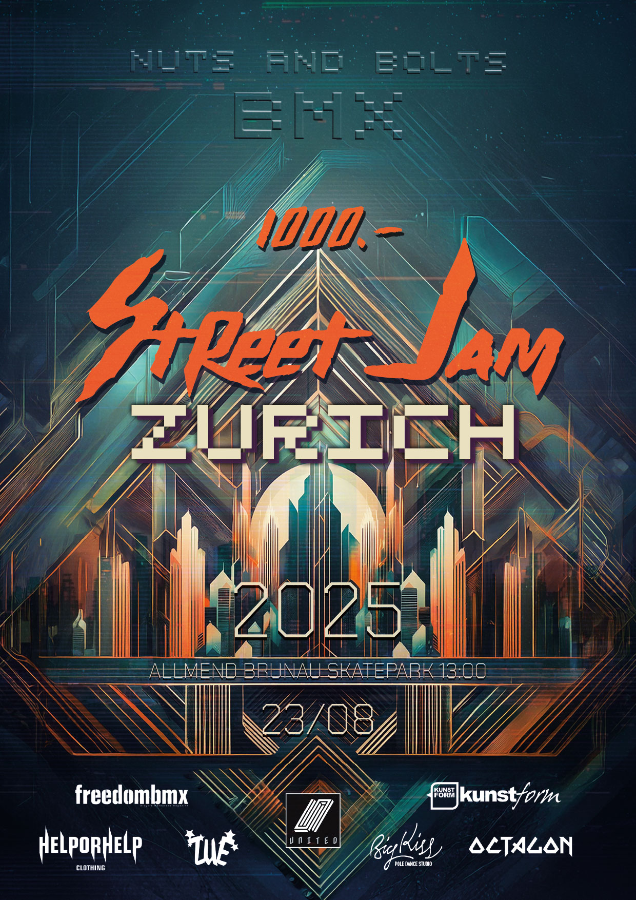 1 jam. 1 winner. 1K CHF. Save the date for this years BMX Street Jam 2025 in Zürich, Switzerland! More info here.