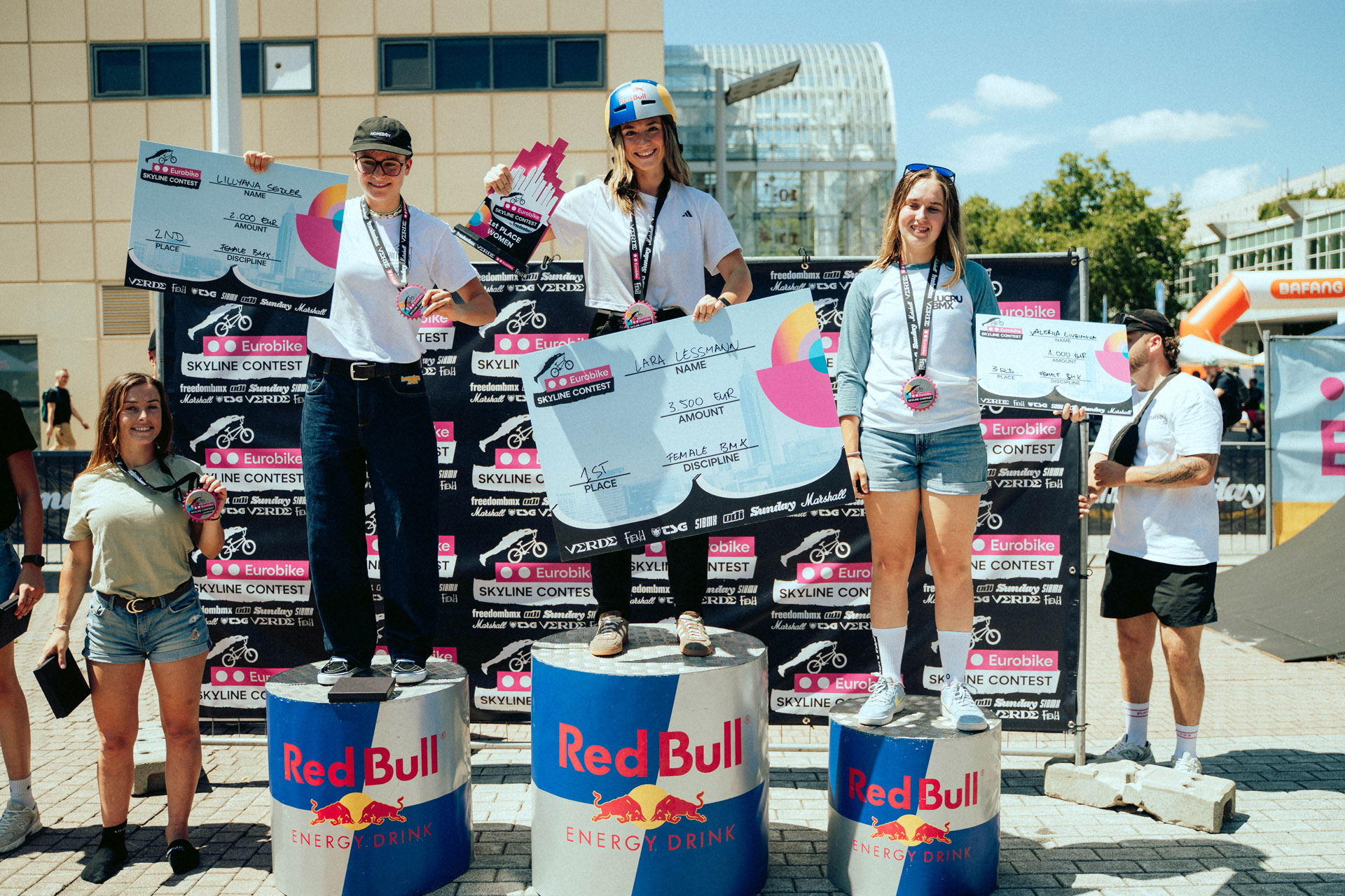 Cheese! Das Podium der Damen; Foto: Benjamin Härer/Red Bull Content Pool