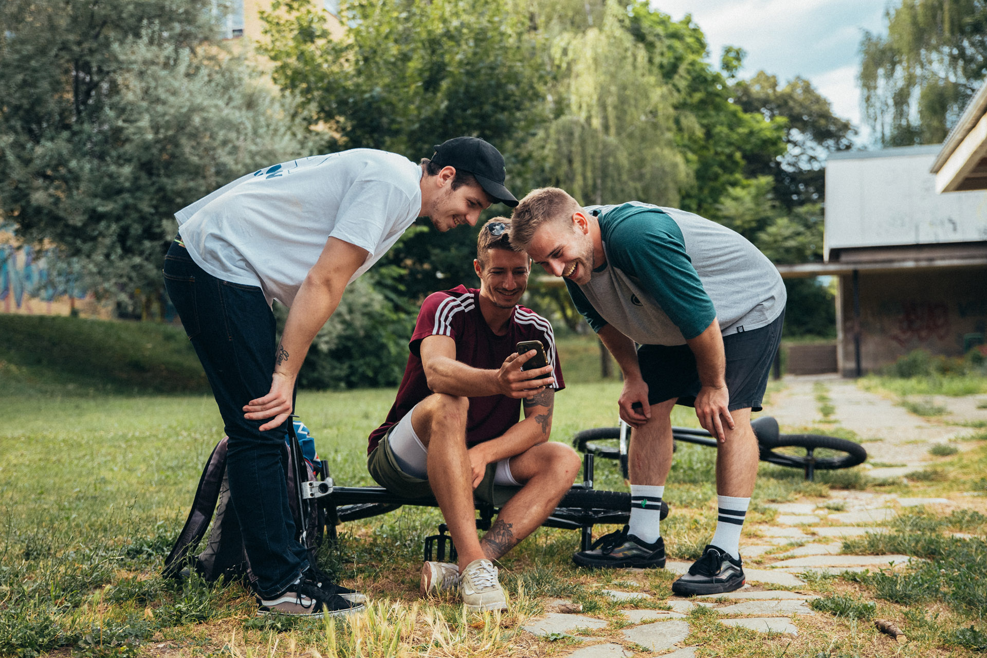 Checking footy with da homies