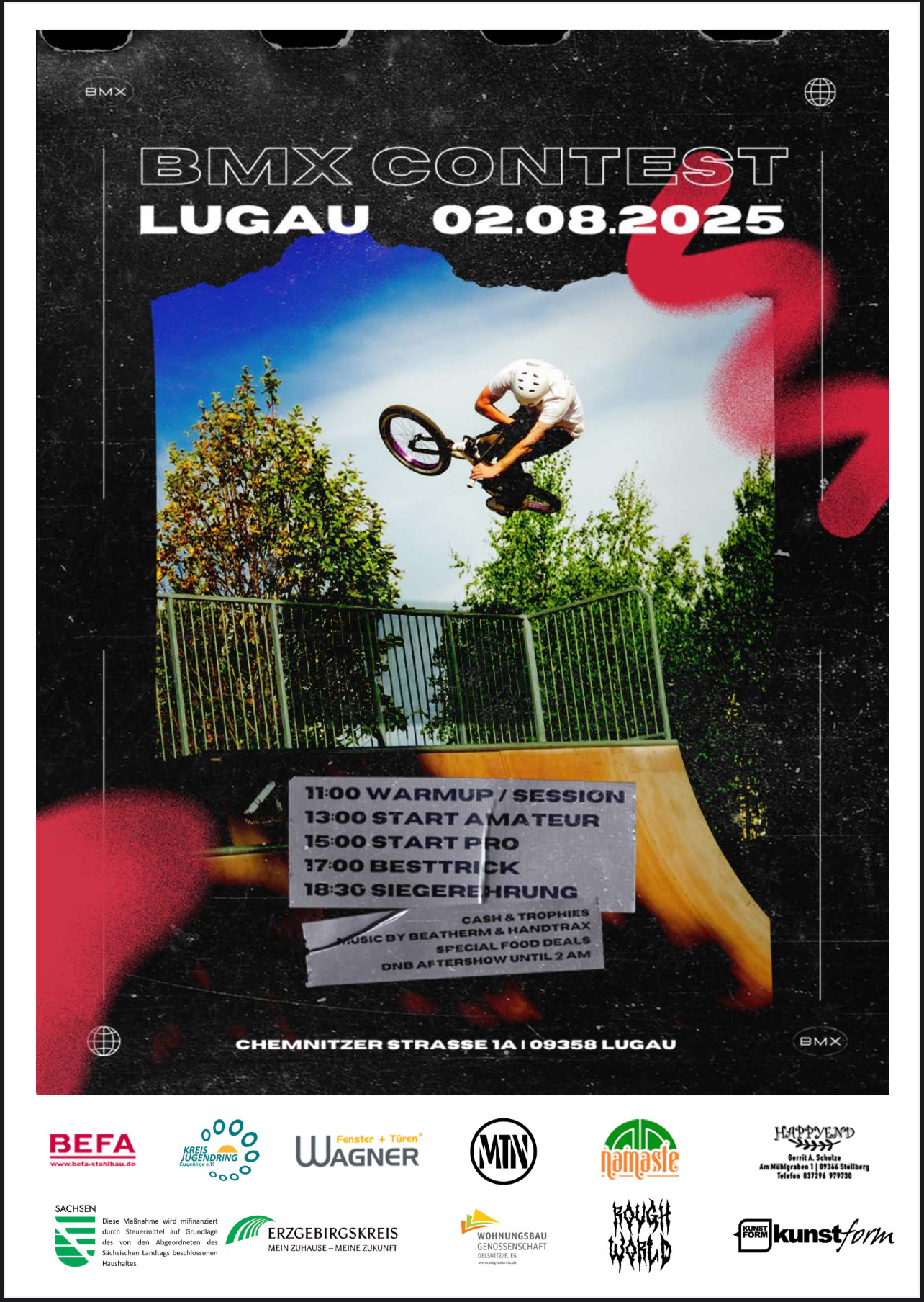 Glück auf! Am 02. August 2025 könnt ihr euch im Skatepark Lugau (Sachsen) um Cash, Gutscheine und mehr als ansehnliche Trophäen fetzen.