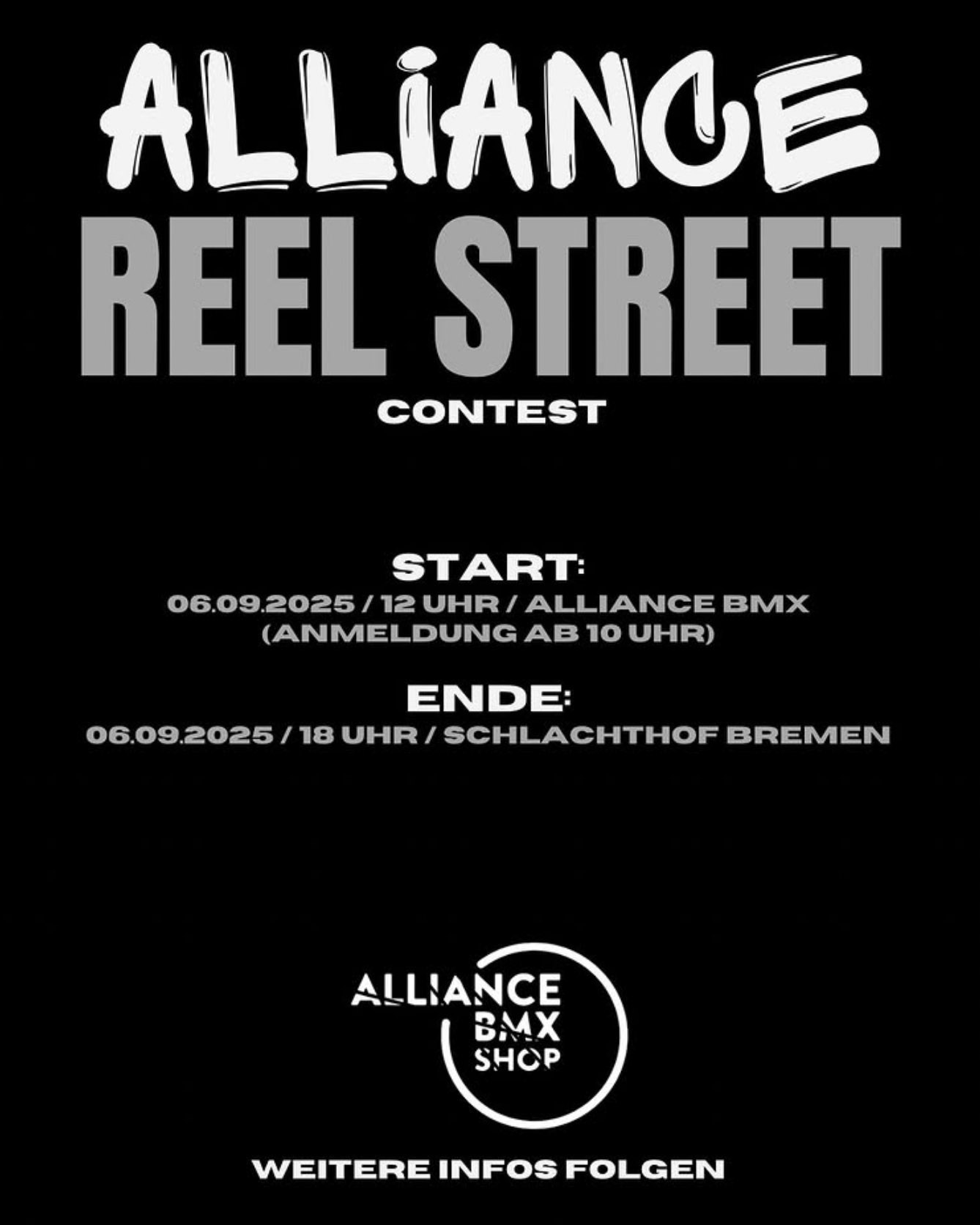 Alliance BMX lädt zum Reel Street Contest. Egal ob alleine oder mit deiner Crew: Komm nach Bremen, check die Route und film deinen Reel!