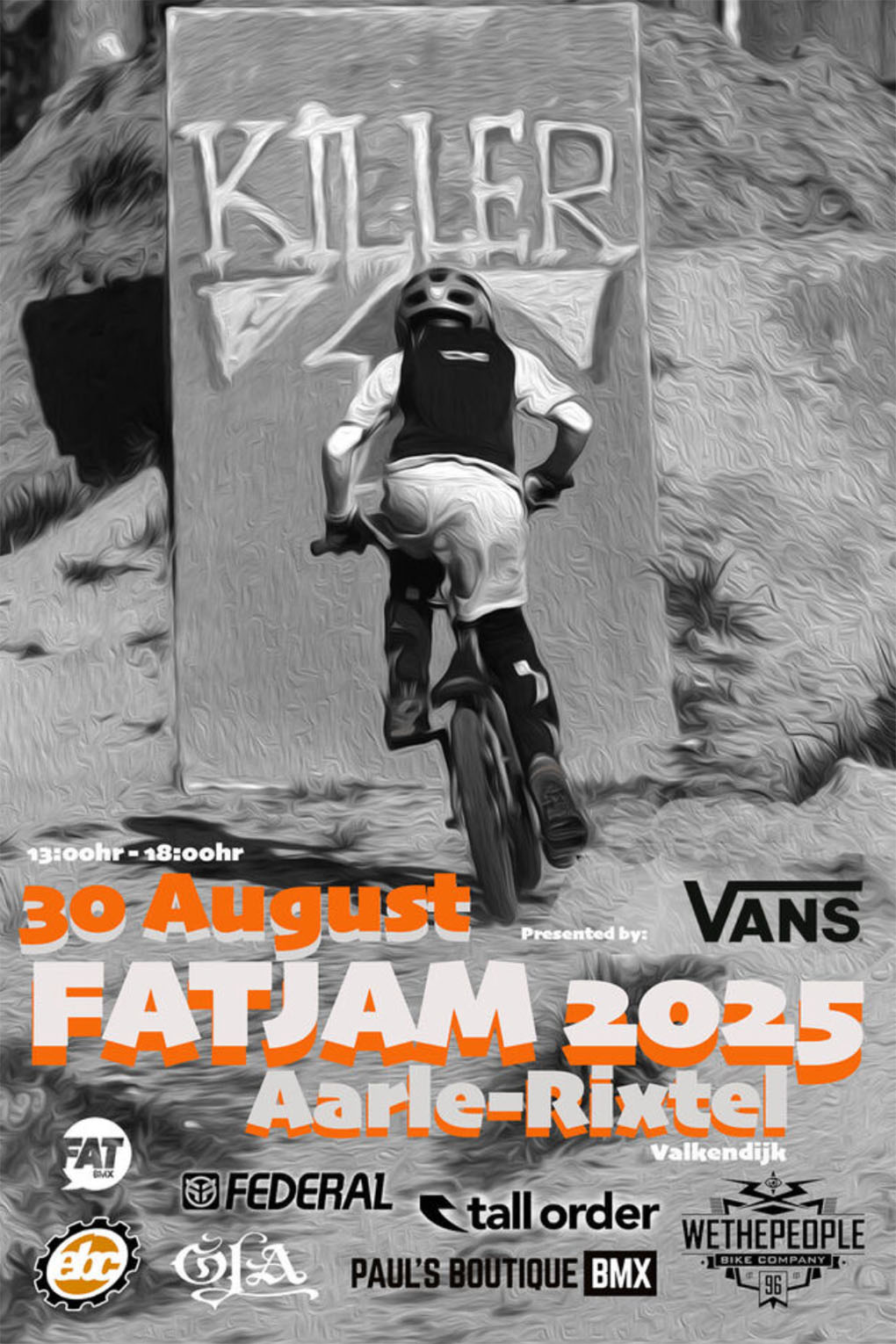 Keine Startgebühr, keine Egos, einfach BMX fahren: Der Fat Jam findet am 30.08. 2025 zum 37. Mal auf den Sugar Hills in Aarle-Rixtel statt.