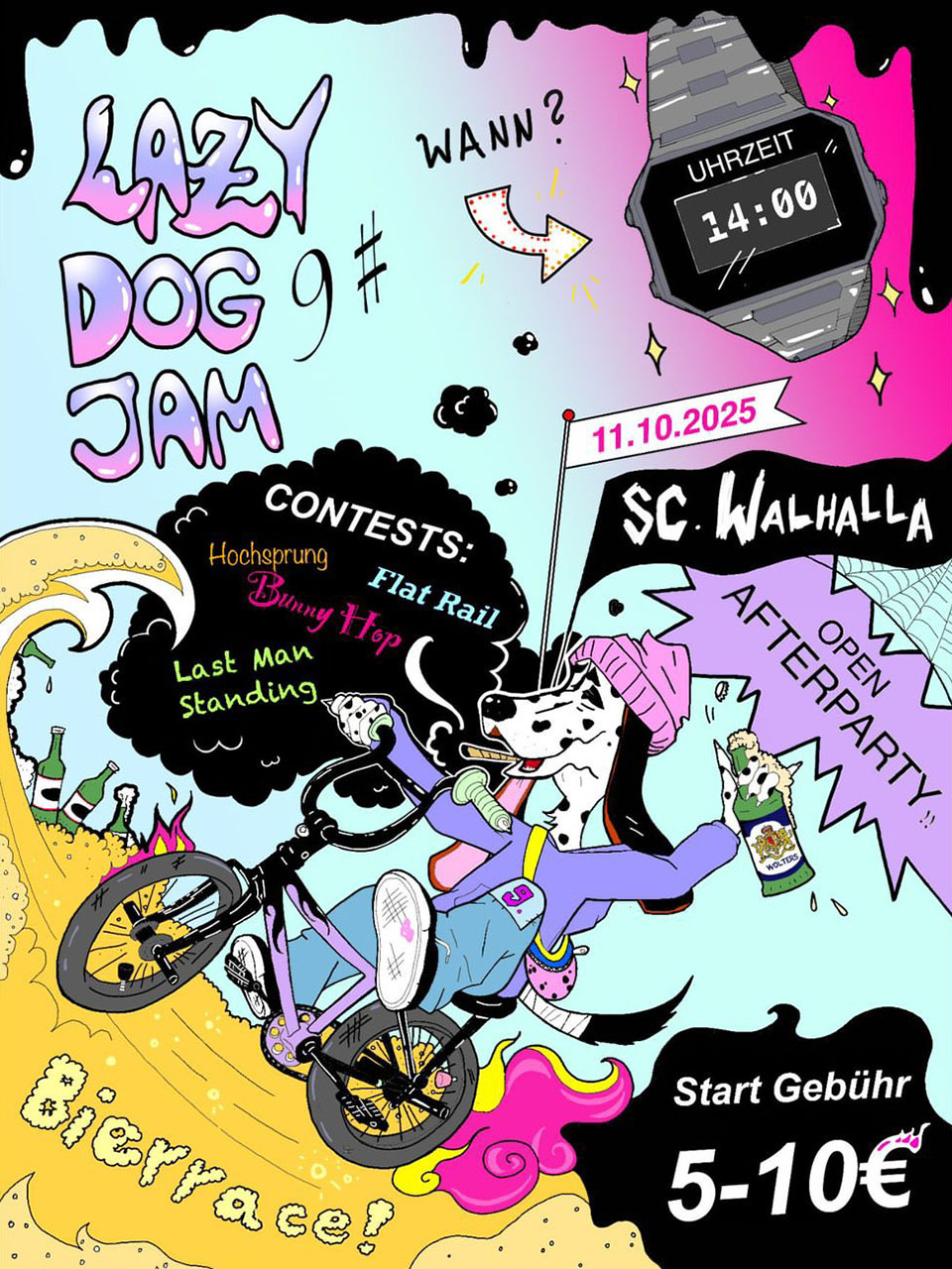 Der legendäre Lazy Dog BMX Jam geht am 11. Oktober 2025 in der Walhalla Skate- und Bikehalle Braunschweig in die 9. Runde.
