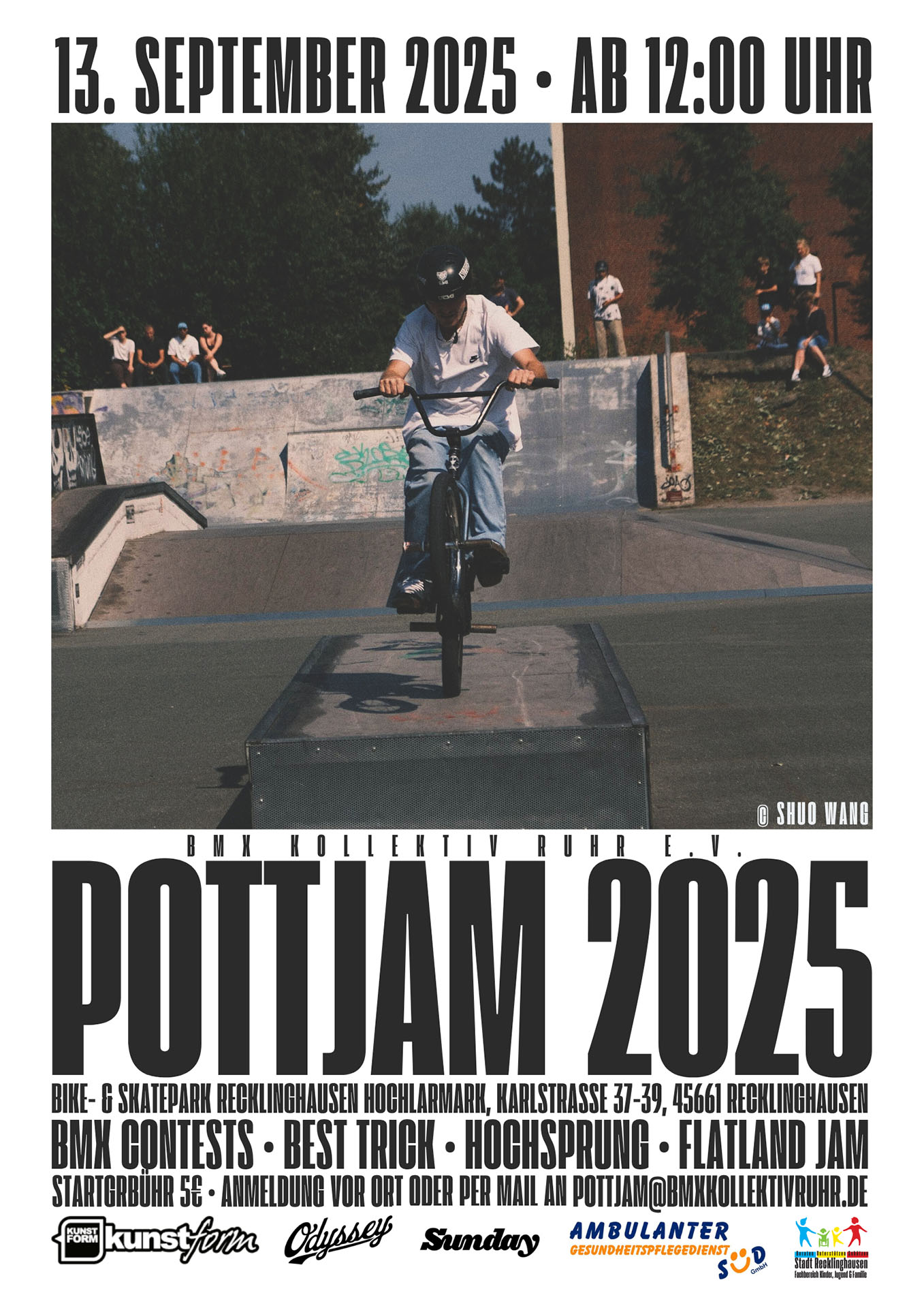 Auf dem Pottjam 2025 glühen am 13. September im Bike- und Skatepark Recklinghausen die Reifen. Hier erfährst du mehr.