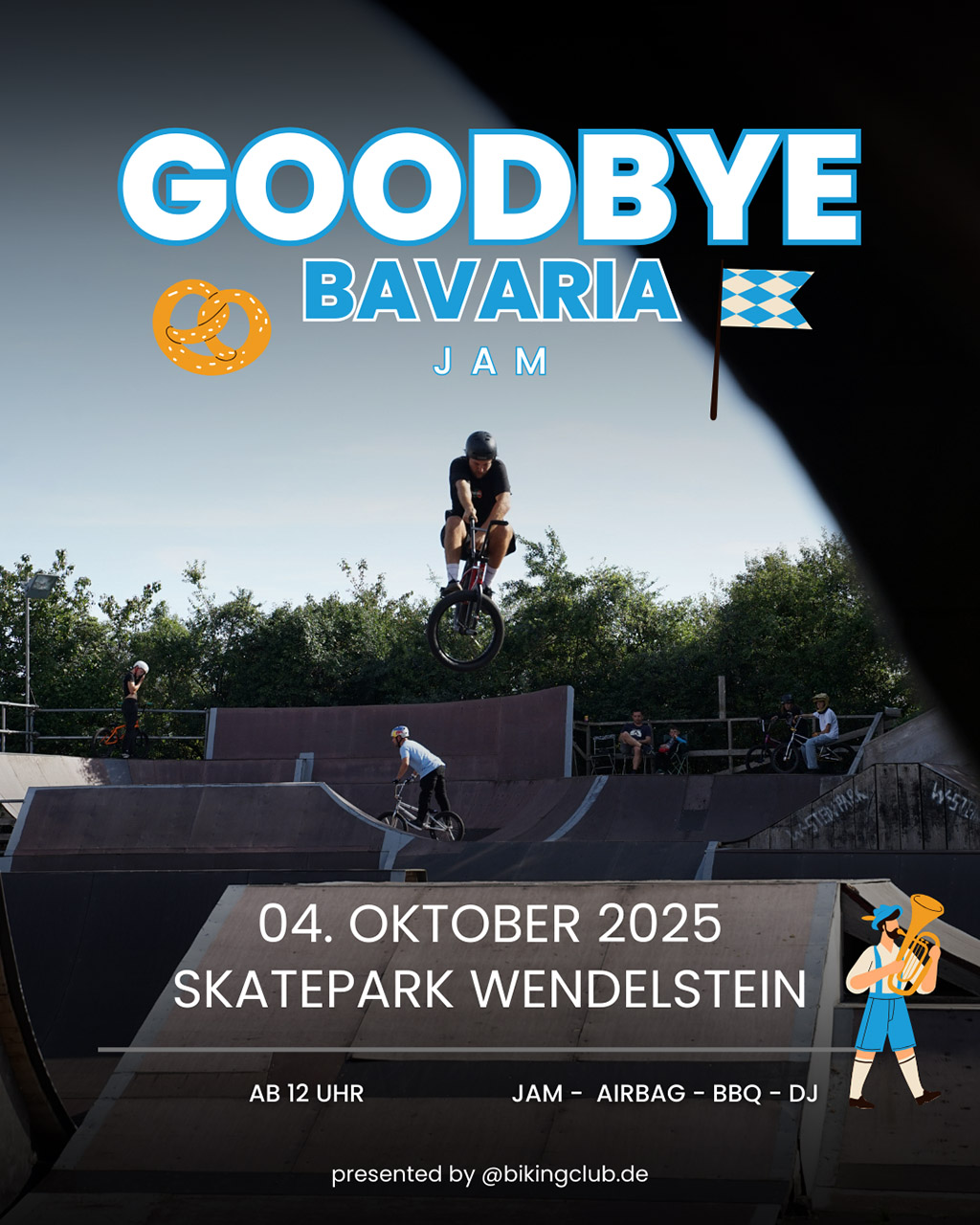 Vor dem Umzug nach Köln lädt der Biking ein letztes Mal zu einer Session in Bayern ein – und zwar am 04.10.2025 im Skatepark Wendelstein.