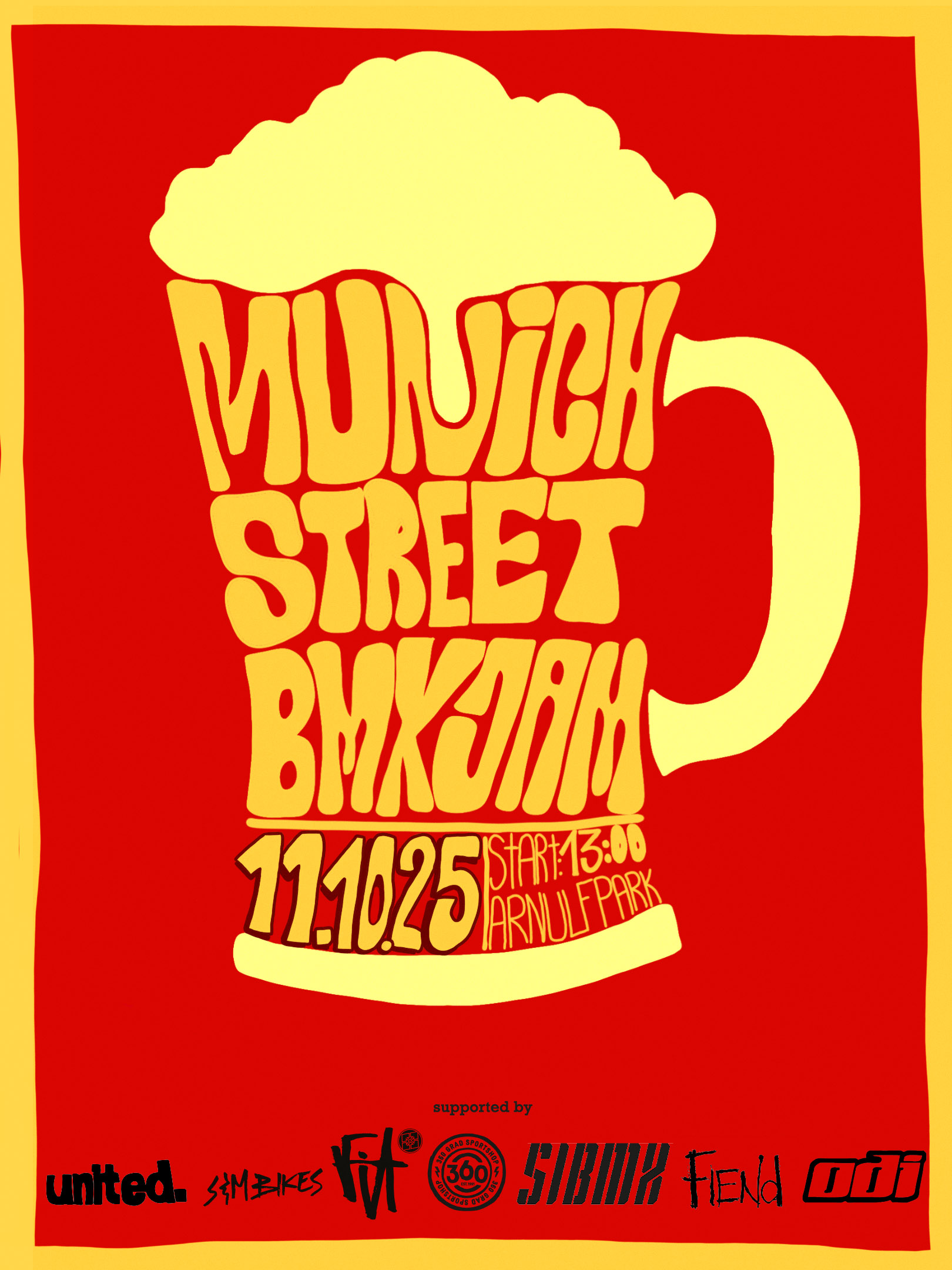 In München steigt am 11. Oktober 2025 ein BMX-Streetjam. Das heißt, insofern das Wetter mitspielt. Mehr dazu hier.