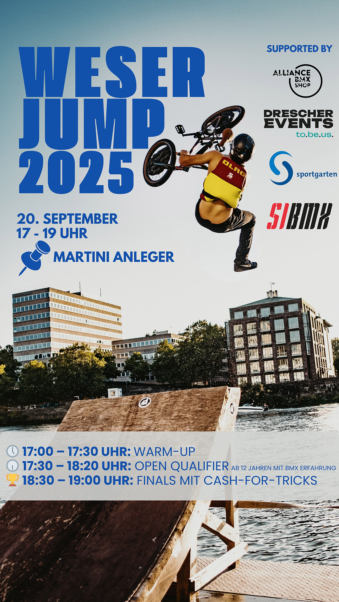 Der Weserjump ist in Bremen eine lieb gewonnene Tradition, die am 20. September 2025 in die nächste Runde geht. Mehr dazu hier.