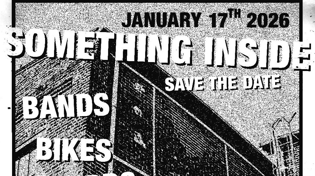 Der Flyer verspricht Bands, Bikes, Boards und Kaffee. Weitere Infos zu Something Inside am 17.01.2026 in der Halle 59 Köln folgen in Kürze.